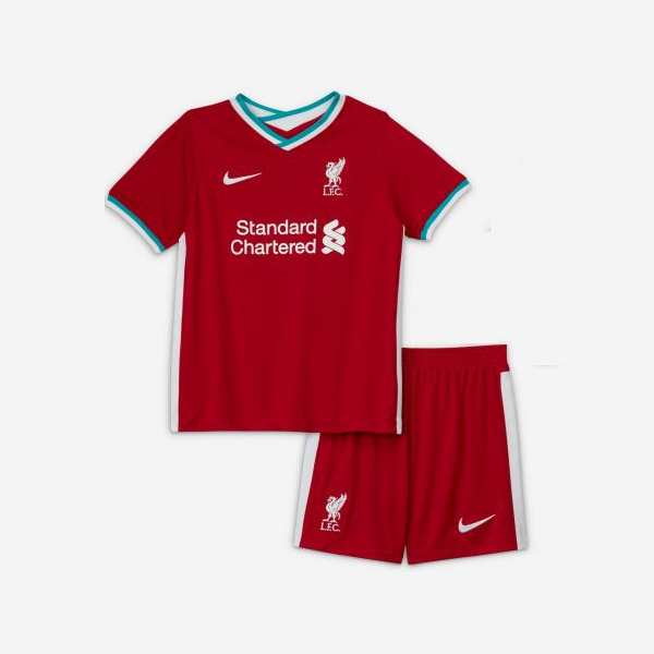 Liverpool Kids Home Soccer Kits Shirt With Shorts 2020/21